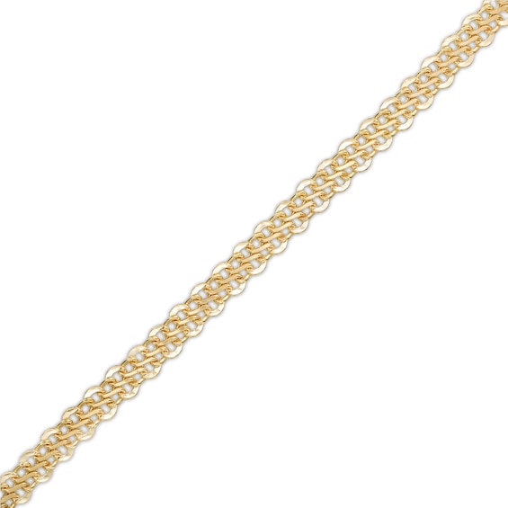 ​​​​​​​Made in Italy Diamond-Cut Infinity Link Chain Bracelet in 10K Hollow Gold- 7.5"