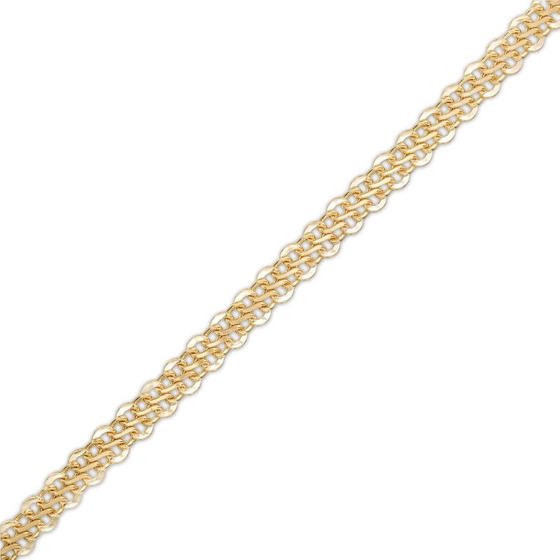Made in Italy Diamond-Cut Infinity Link Chain Bracelet in 10K Hollow Gold- 7.5"