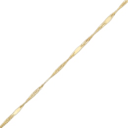 Made in Italy Singapore Chain Anklet in 10K Solid Gold - 9&quot;