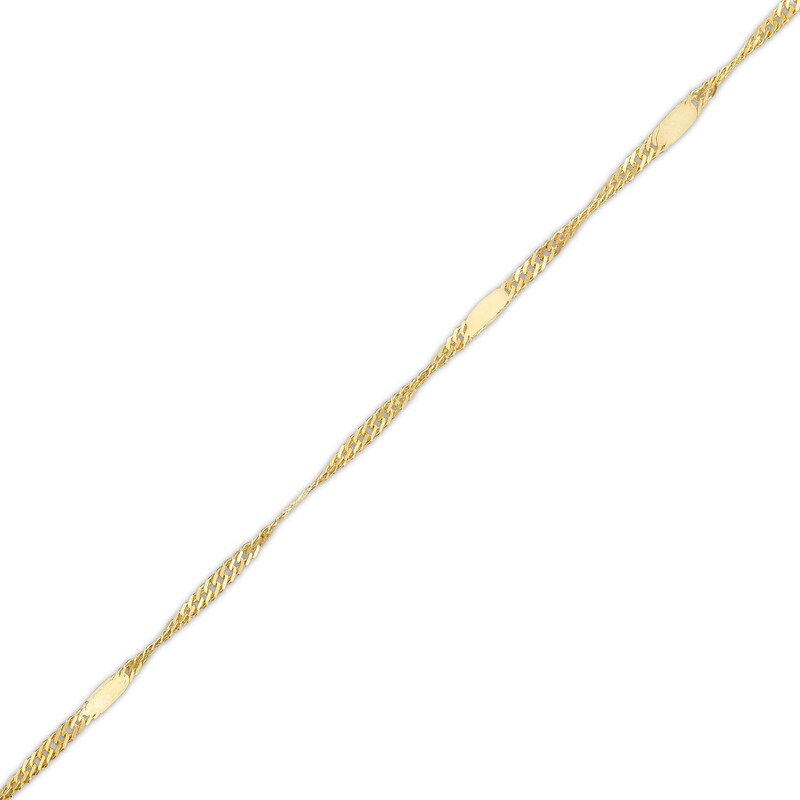 Made in Italy Singapore Chain Anklet in 10K Solid Gold - 9