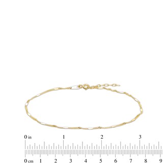 Made in Italy Singapore Chain Anklet in 10K Solid Gold - 9"