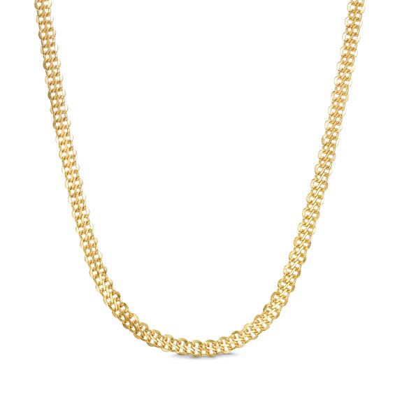 ​​​​​​​Made in Italy Diamond-Cut Infinity Chain Necklace in 10K Hollow Gold- 18"