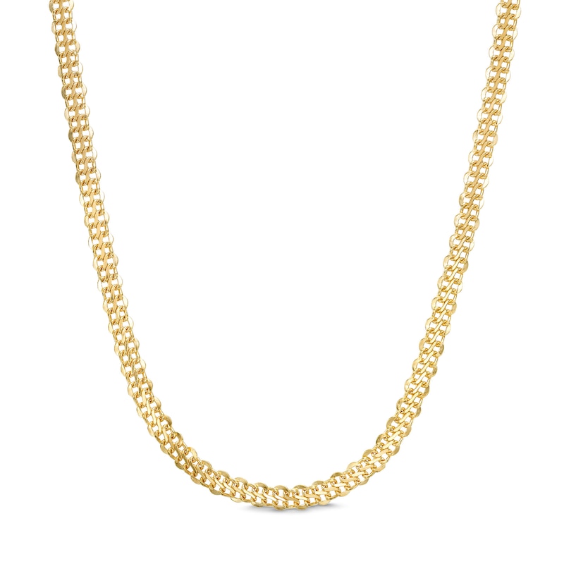 ​​​​​​​Made in Italy Diamond-Cut Infinity Chain Necklace in 10K Hollow Gold- 18"