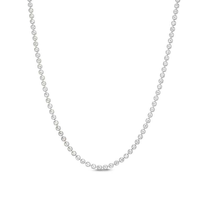Main Image 1 of Made in Italy Diamond-Cut Beaded Chain Necklace in Solid Sterling Silver - 18"