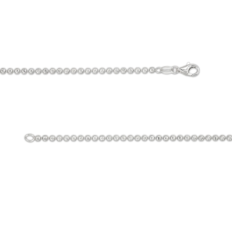 Main Image 2 of Made in Italy Diamond-Cut Beaded Chain Necklace in Solid Sterling Silver - 18"