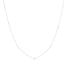 Thumbnail Image 0 of Simulated Opal Dainty Necklace in Semi-Solid Sterling Silver - 16" + 2"