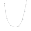 Thumbnail Image 0 of Simulated Opal Dainty Necklace in Semi-Solid Sterling Silver - 16" + 2"