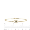 Thumbnail Image 2 of Cubic Zirconia Evil Eye Curb Chain Bracelet in 10K Gold - 7.5"