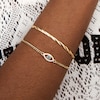 Thumbnail Image 2 of Cubic Zirconia Evil Eye Curb Chain Bracelet in 10K Gold - 7.5"