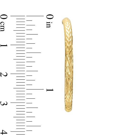 30mm Diamond-Cut Hoop Earrings in 10K Gold