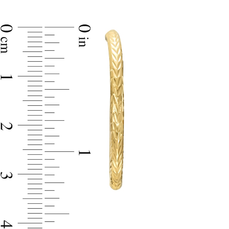 Main Image 2 of 30mm Diamond-Cut Hoop Earrings in 10K Gold