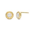 Thumbnail Image 1 of Cubic Zirconia Illusion Plate Round Stud Earrings in 10K Solid Gold