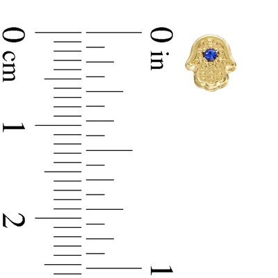 ​​​​​​​Cubic Zirconia Hamsa Stud Earrings in 10K Solid Gold