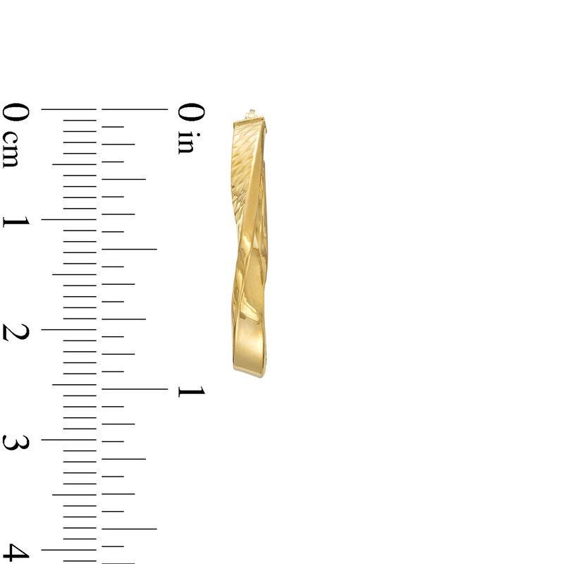 Main Image 2 of 25mm Diamond-Cut and Polished Twisted Hoop Earrings in 10K Gold