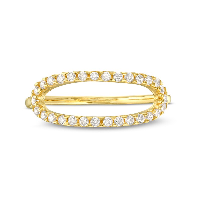 Main Image 3 of ​​​​​​​Cubic Zirconia Oval Outline Ring in 10K Solid Gold - Size 7