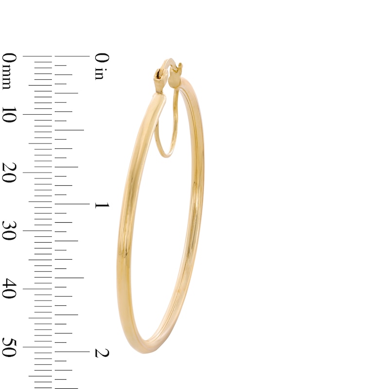 Main Image 3 of 50mm Hoop Earrings in 10K Solid Gold Bonded Sterling Silver