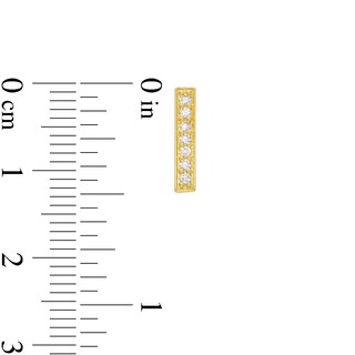 10K Gold CZ Bar Studs