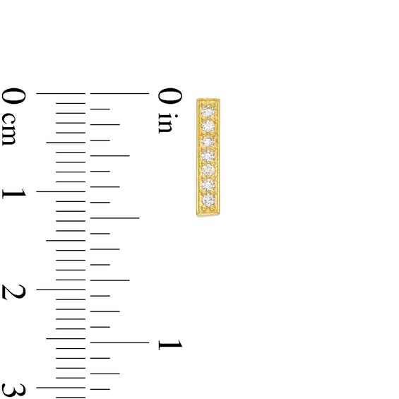 10K Gold CZ Bar Studs