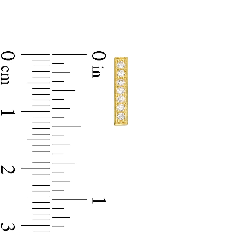 Main Image 2 of 10K Gold CZ Bar Studs