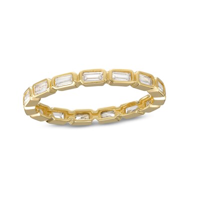 10K Solid Gold CZ Emerald-Cut Ring - Size 7