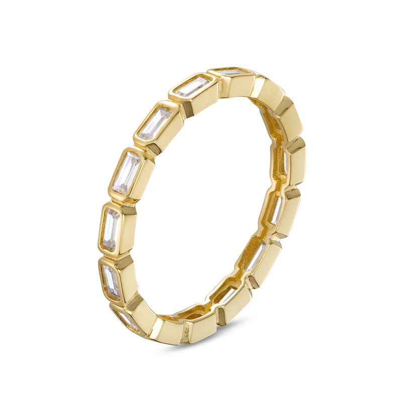 Main Image 2 of 10K Solid Gold CZ Emerald-Cut Ring - Size 7