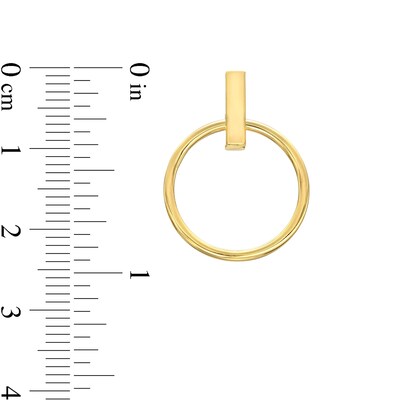 Large Open Circle Stud Earrings in 10K Tube Gold