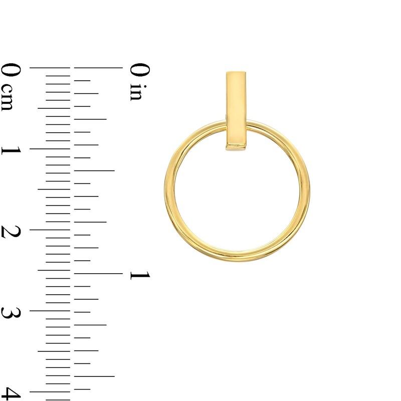 Main Image 2 of Large Open Circle Stud Earrings in 10K Tube Gold