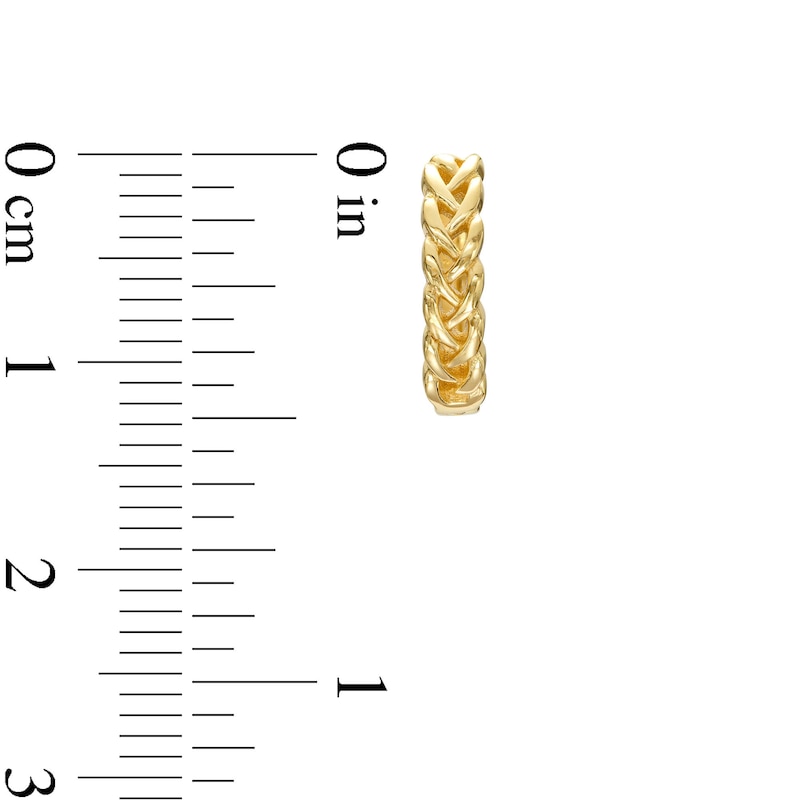 Main Image 2 of Braided Huggie Hoop Earrings in 10K Gold