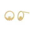 Thumbnail Image 0 of Claddagh Beaded Stud Earrings in 10K Solid Gold