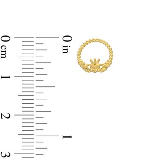 10K Gold Claddagh Beaded Studs