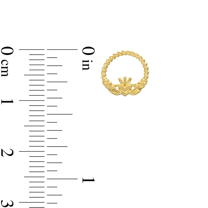 Main Image 2 of 10K Gold Claddagh Beaded Studs
