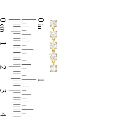 ​​​​​​​Cubic Zirconia Dangle Stud Earrings in 10K Solid Gold