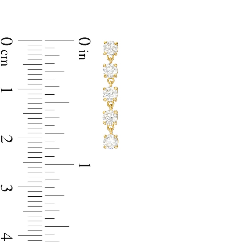 Main Image 2 of ​​​​​​​Cubic Zirconia Dangle Stud Earrings in 10K Solid Gold