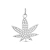 Thumbnail Image 1 of Sterling Silver CZ Pavé Herbal Leaf Necklace Charm