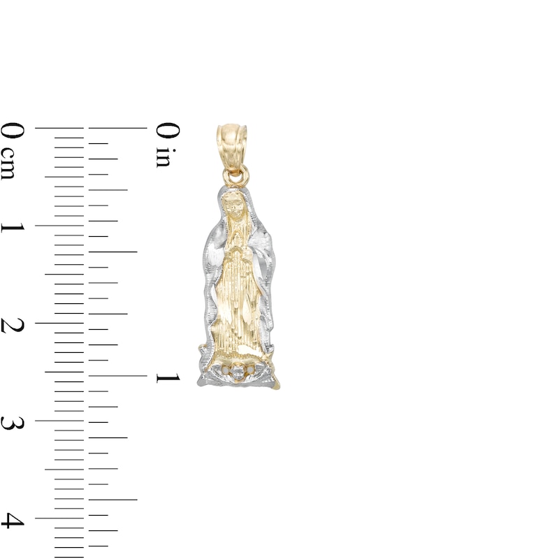 Main Image 2 of Small Our Lady of Guadalupe Two-Tone Necklace Charm in 10K Gold
