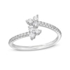Thumbnail Image 0 of Cubic Zirconia Three Stone Adjustable Band Ring in Solid Sterling Silver - Size 7