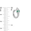 Thumbnail Image 1 of Cubic Zirconia Green Eyed Snake Huggie Hoop Earrings in Solid Sterling Silver