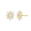Thumbnail Image 0 of Cubic Zirconia Flower Shaded Stud Earrings in 10K Gold