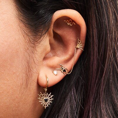 Cubic Zirconia Pear Stud Earrings in 10K Solid Gold
