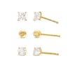 Thumbnail Image 0 of Cubic Zirconia 3mm Square, Round and Ball Stud Earring Set in 10K Gold