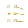 Thumbnail Image 1 of Cubic Zirconia 3mm Square, Round and Ball Stud Earring Set in 10K Gold