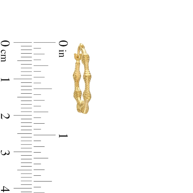 Main Image 2 of 20mm Bamboo Hoop Earrings in 10K Hollow Gold