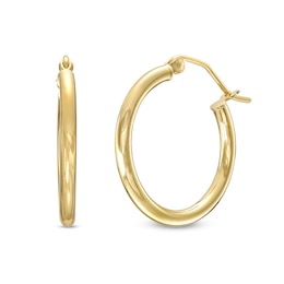 20mm Polished Hoop Earrings in 10K Solid Gold