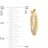 Thumbnail Image 2 of 17mm Stamped Tri-Tone Hoop Earrings in 10K Solid Gold