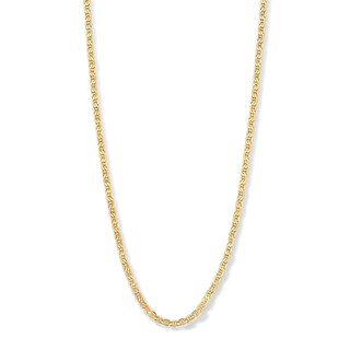 10K Semi-Solid Gold Diamond-Cut Mariner Chain Made in Italy - 22"