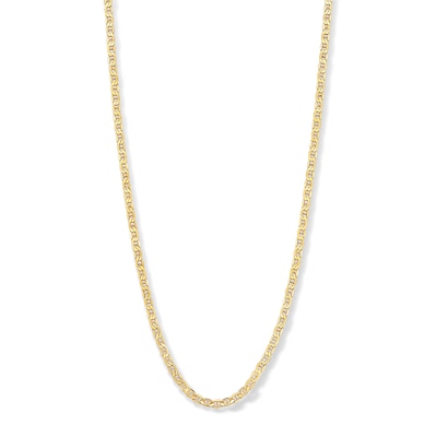 10K Semi-Solid Gold Diamond-Cut Mariner Chain Made in Italy - 22"