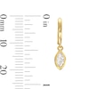 Thumbnail Image 3 of Cubic Zirconia Bezel Marquise Drop Huggie Hoop Earrings in 10K Solid Gold