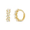 Thumbnail Image 0 of Cubic Zirconia Jagged Baguette Huggie Hoop Earrings in 10K Gold