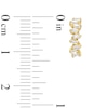 Thumbnail Image 1 of Cubic Zirconia Jagged Baguette Huggie Hoop Earrings in 10K Gold