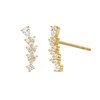 Thumbnail Image 1 of Cubic Zirconia Round and Pear Crawler Earrings in 10K Solid Gold